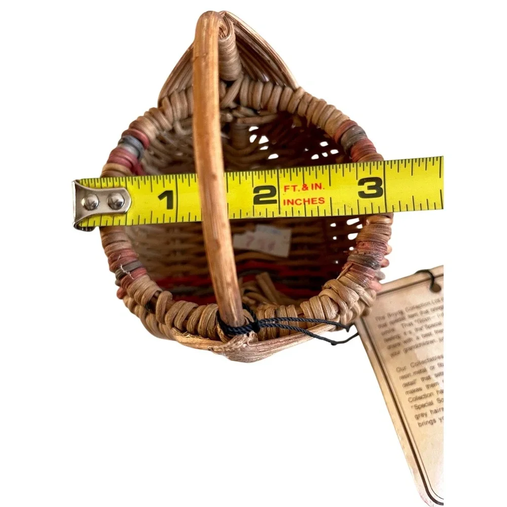 The Boyds Collection Ltd Vintage Miniature Buttock Basket Handmade Multicolor